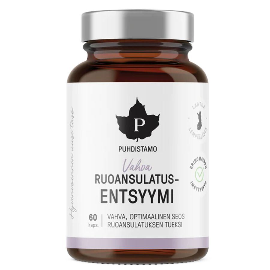 Puhdistamo - Super Digestive Enzymes 60 kapslí (Super trávicí enzymy - Vahva Ruoansulatus Enstsyymi) Obrázek