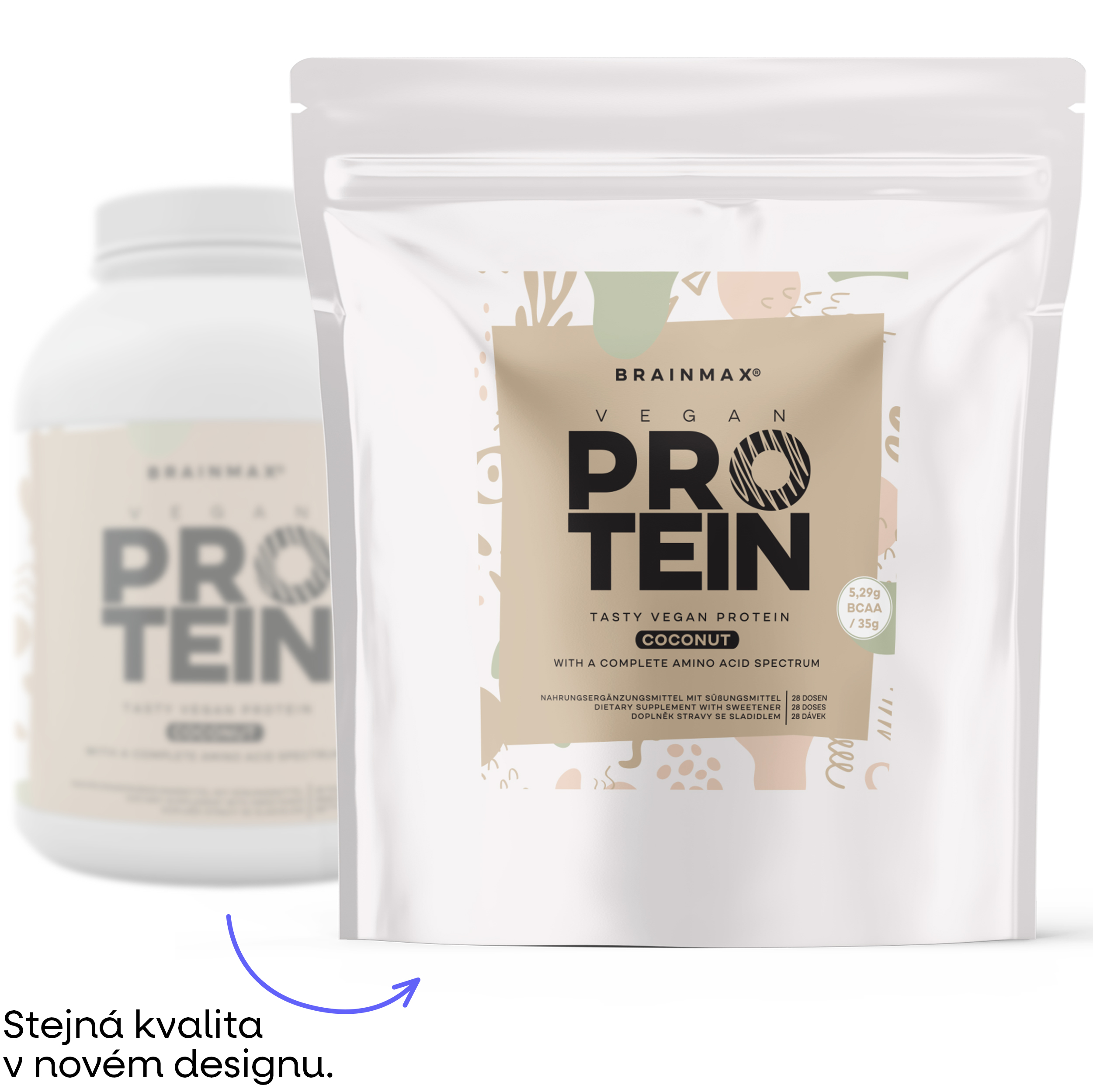 BrainMax Vegan protein, 1000 g Příchuť: Kokos