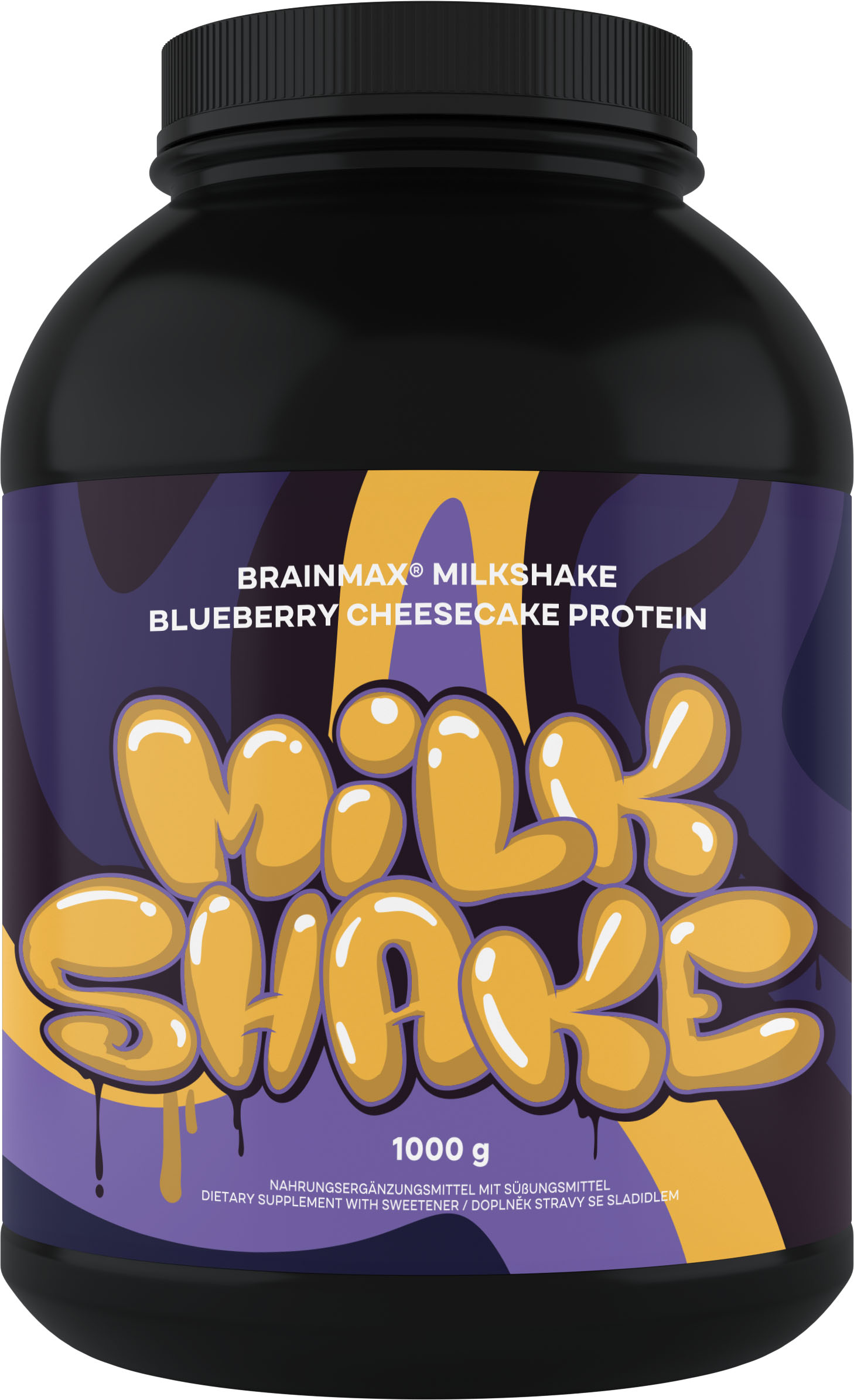 BrainMax® BrainMax® Milkshake Protein, 1000 g Příchuť: Borůvkový cheesecake BIO syrovátka + BIO mléčný protein, doplněk stravy