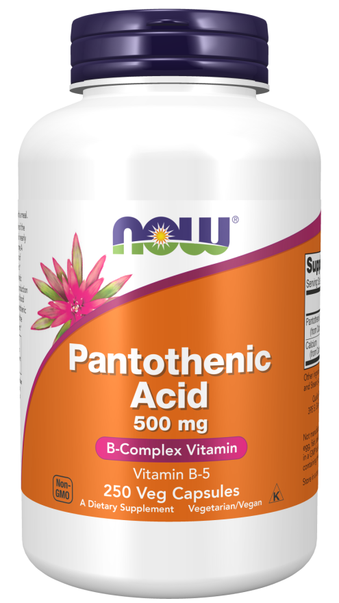 Levně Now® Foods NOW Panthoteic Acid B5 (kyselina pantothenová), 500 mg, 250 rostlinných kapslí