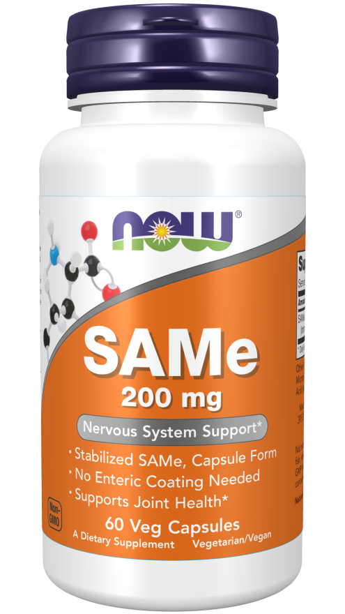 Levně Now® Foods NOW SAMe (S-adenosylmethionin), 200 mg, 60 rostlinných kapslí
