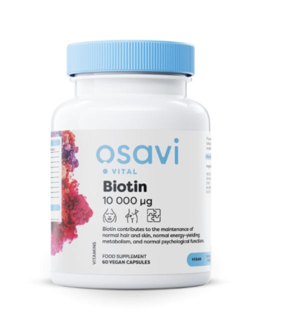 Levně Osavi Biotin Extra Strength, 10 mg, 60 rostlinných kapslí