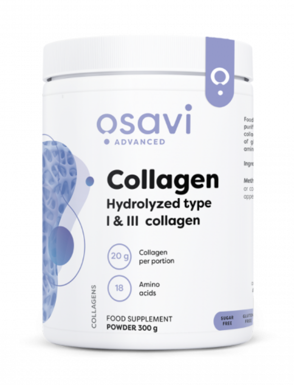 Levně Osavi Collagen Hydrolyzed, Hydrolyzovaný kolagen prášek, Typ I & III, 300g