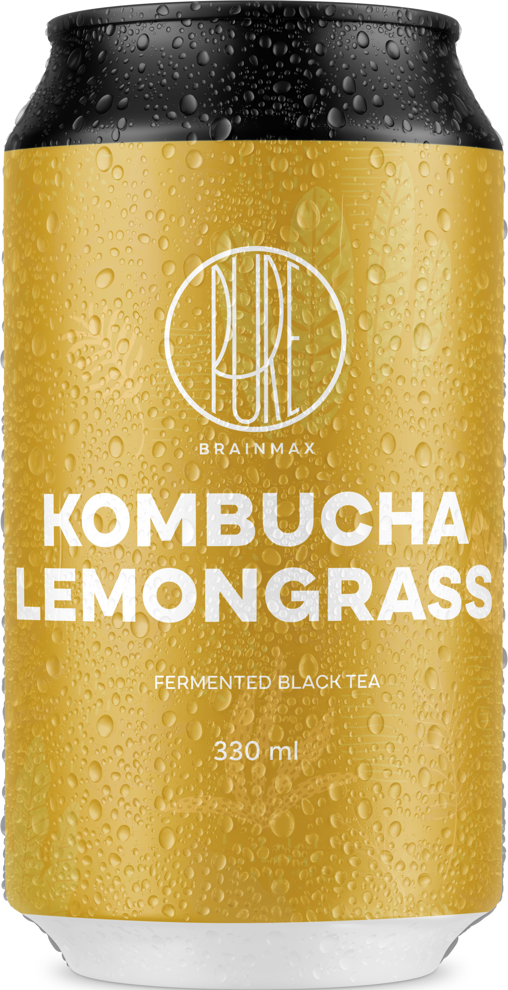BrainMax Pure Kombucha Lemongrass, Kombucha, citronová tráva, 330 ml Fermentovaný nápoj ze zeleného čaje