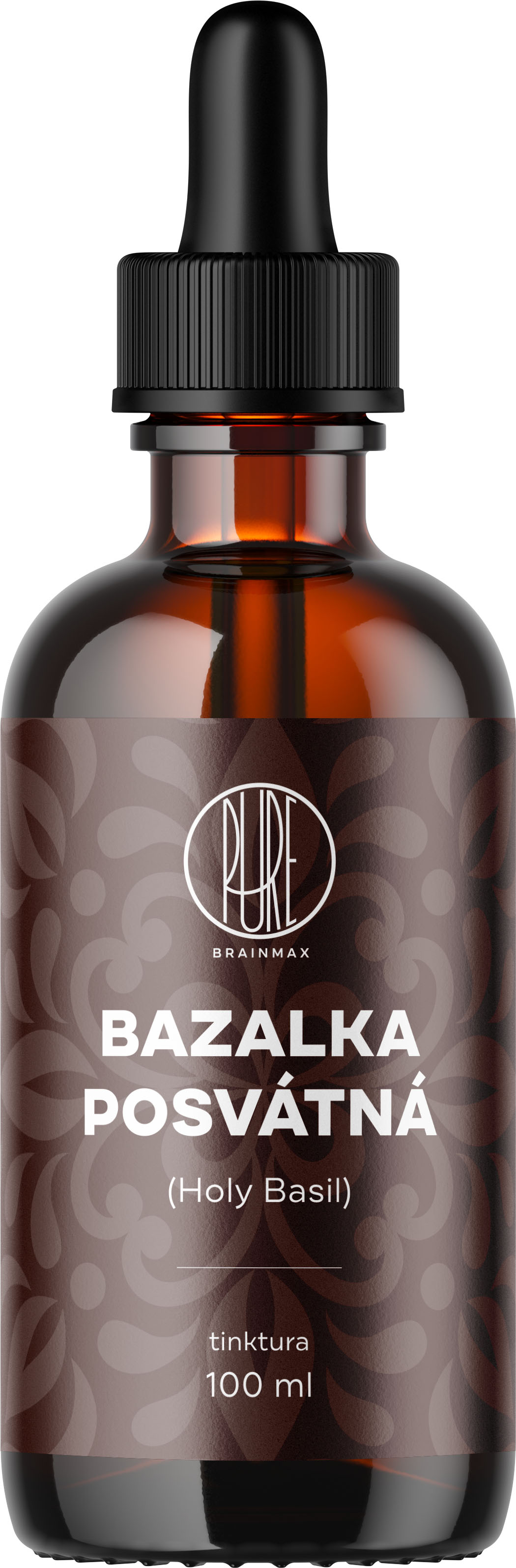 BrainMax Pure Bazalka posvátná, Holy Basil, tinktura 1:5, 100 ml Doplněk stravy