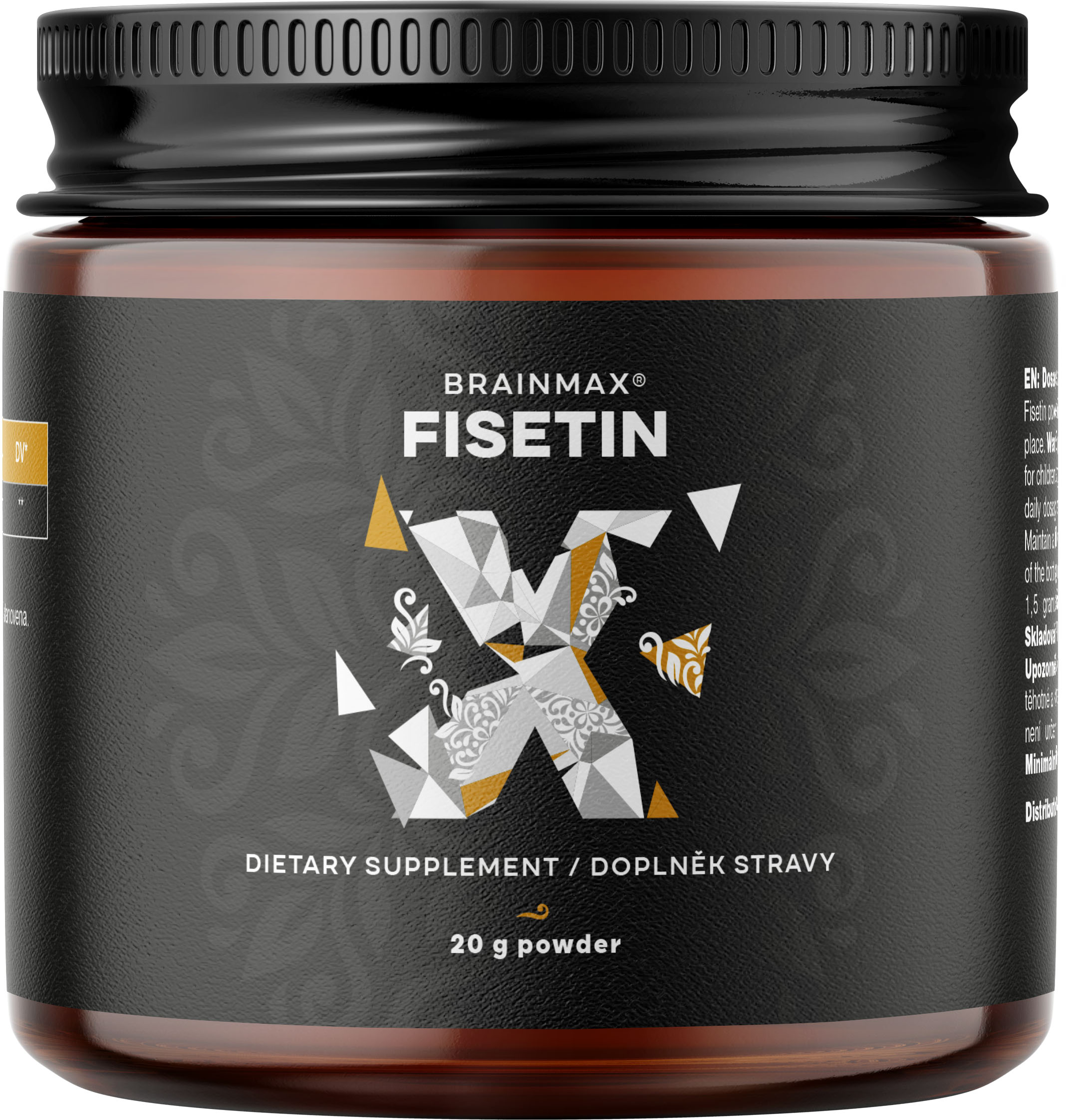 BrainMax Fisetin 300 mg, 20 g Silný antioxidant, podpora zdravého stárnutí, zvyšování hladiny glutathionu, doplněk stravy