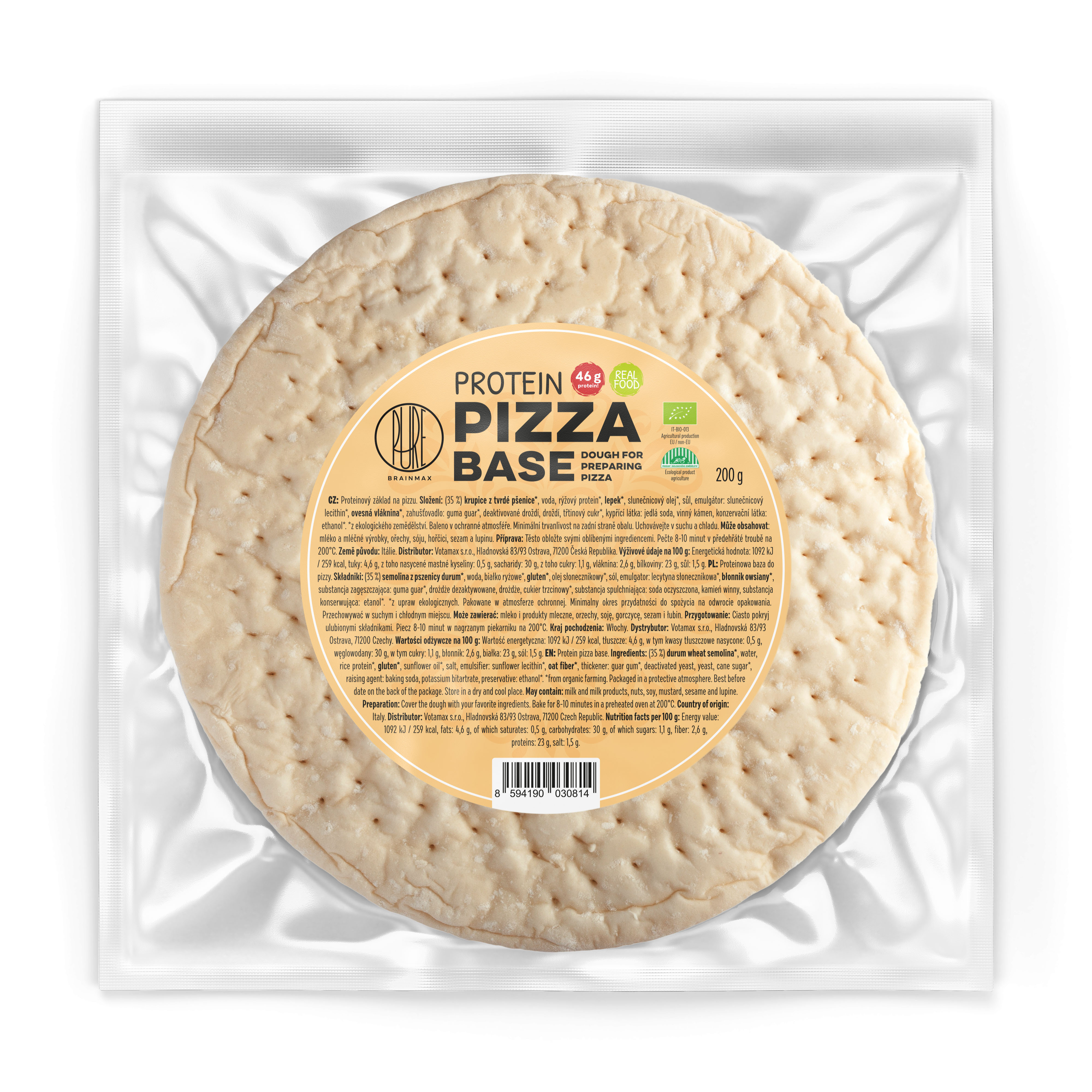 BrainMax Pure Protein Pizza Base, BIO, 200 g Obrázek