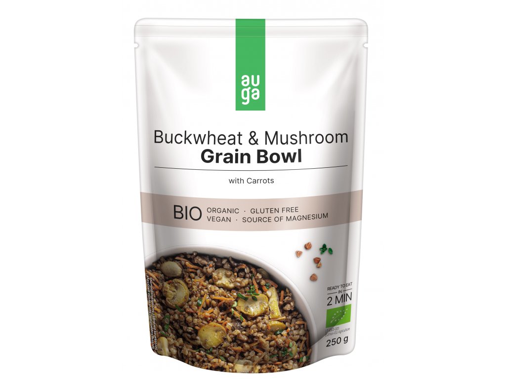 Levně AUGA Bio Grain Bowl s pohankou, houbami a mrkví, 250 g *CZ-BIO-001 certifikát