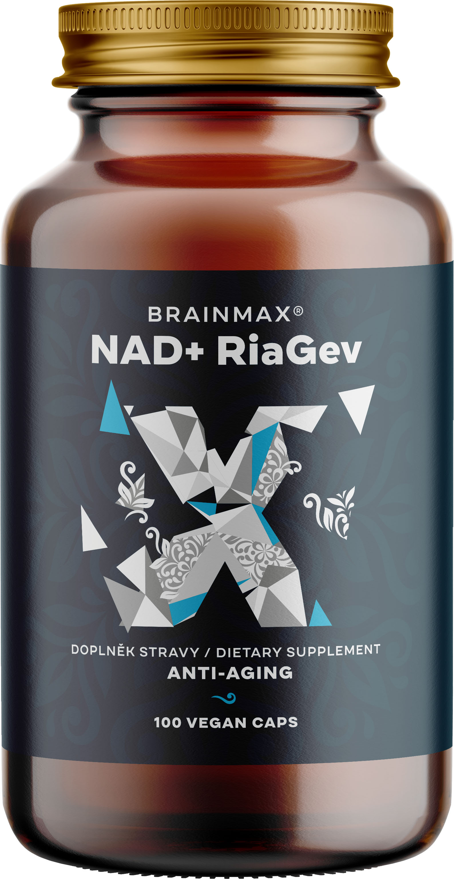 BrainMax NAD+ RiaGev®, 750 mg, 100 rostlinných kapslí Nikotinamid adenindinukleotid v patentované formě RiaGev®, doplněk stravy