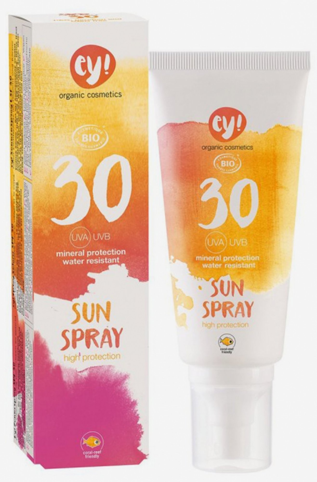 Levně Eco Cosmetics Ey! Opalovací krém ve spreji SPF 30, BIO, 100 ml