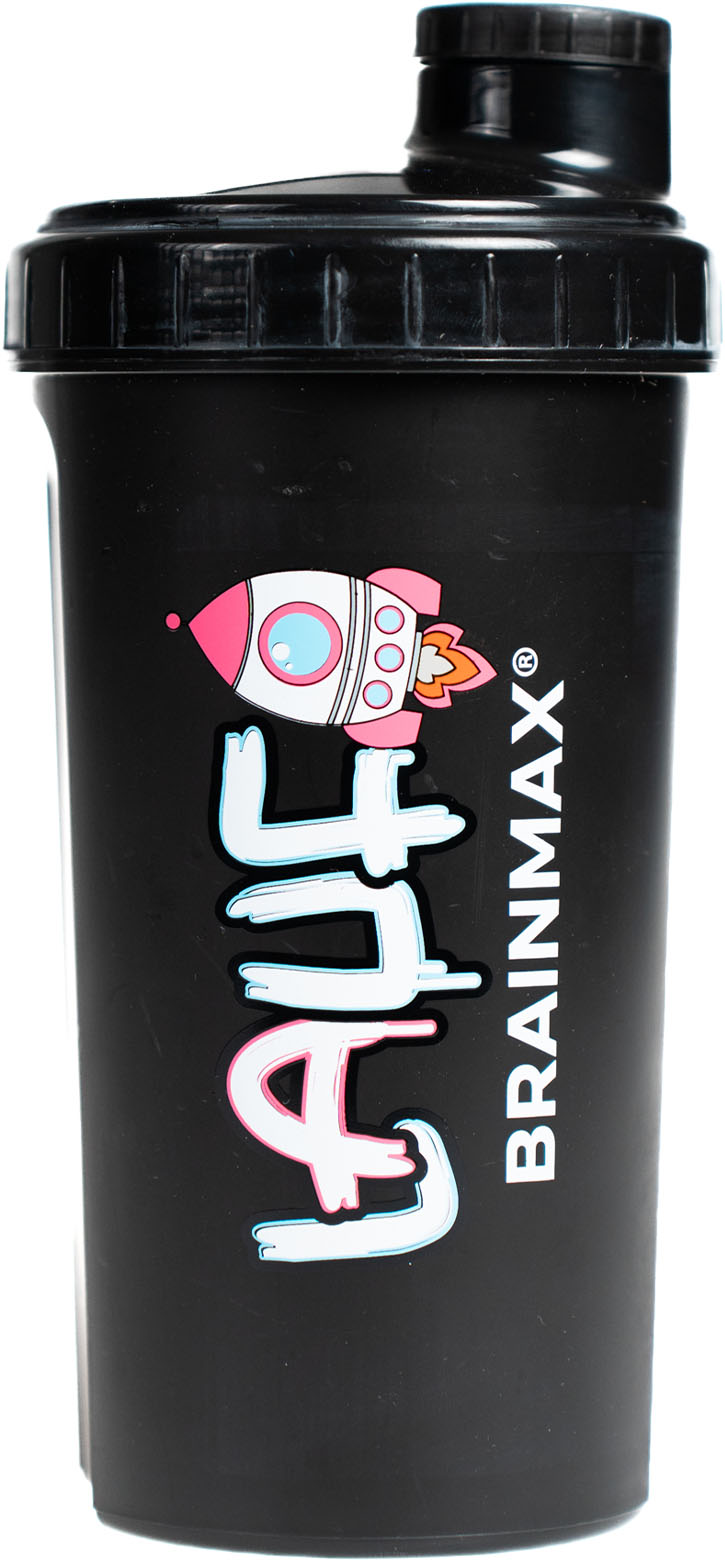 BrainMax LAUF plastový shaker (šejkr), černý, 700 ml