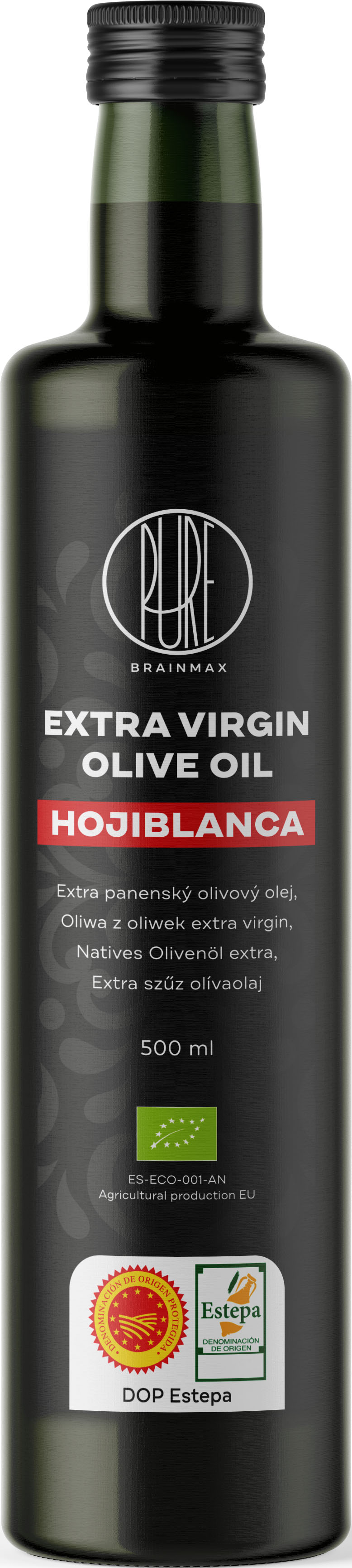 Levně BrainMax Pure Extra panenský olivový olej Hojiblanca, BIO, 500 ml Španělský extra panenský olivový olej // * ES-ECO-001-AN certifikát