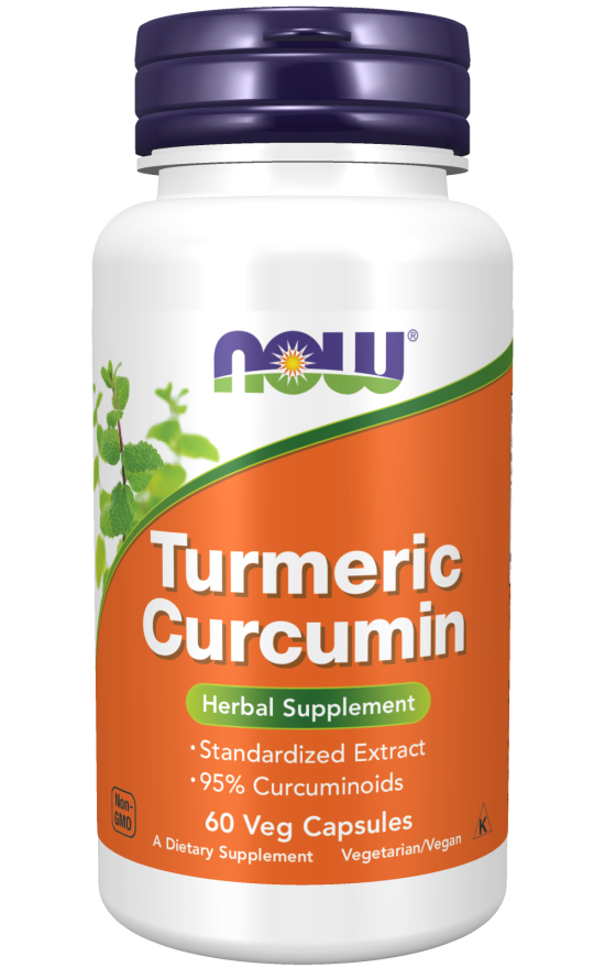 Now® Foods NOW Turmeric Curcumin, kurkumin standardizovaný extrakt, 60 rostlinných kapslí