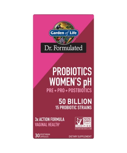 Garden of life Dr. Formulated Probiotics Womens pH 50 miliard, probiotika, prebiotika a postbiotika pro ženy, 30 rostlinných kapslí