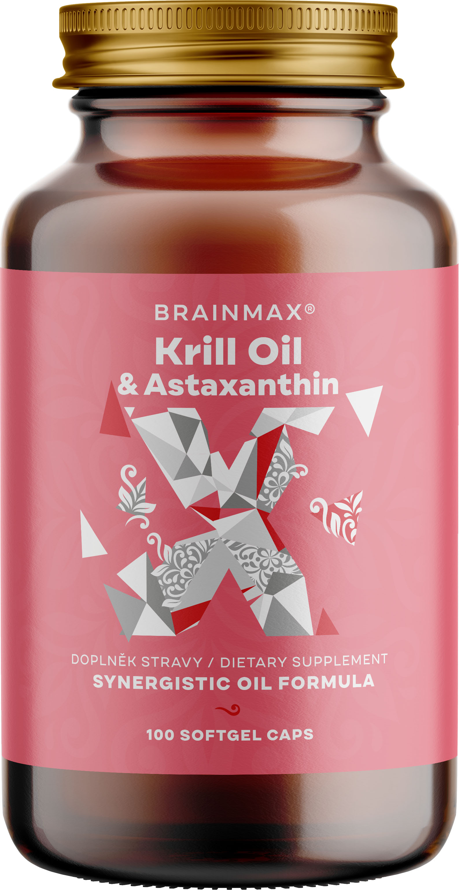 BrainMax Krill Oil s astaxanthinem, 500 mg, 100 softgel kapslí Omega 3 olej z krillu s astaxanthinem a fosfolipidy, doplněk stravy