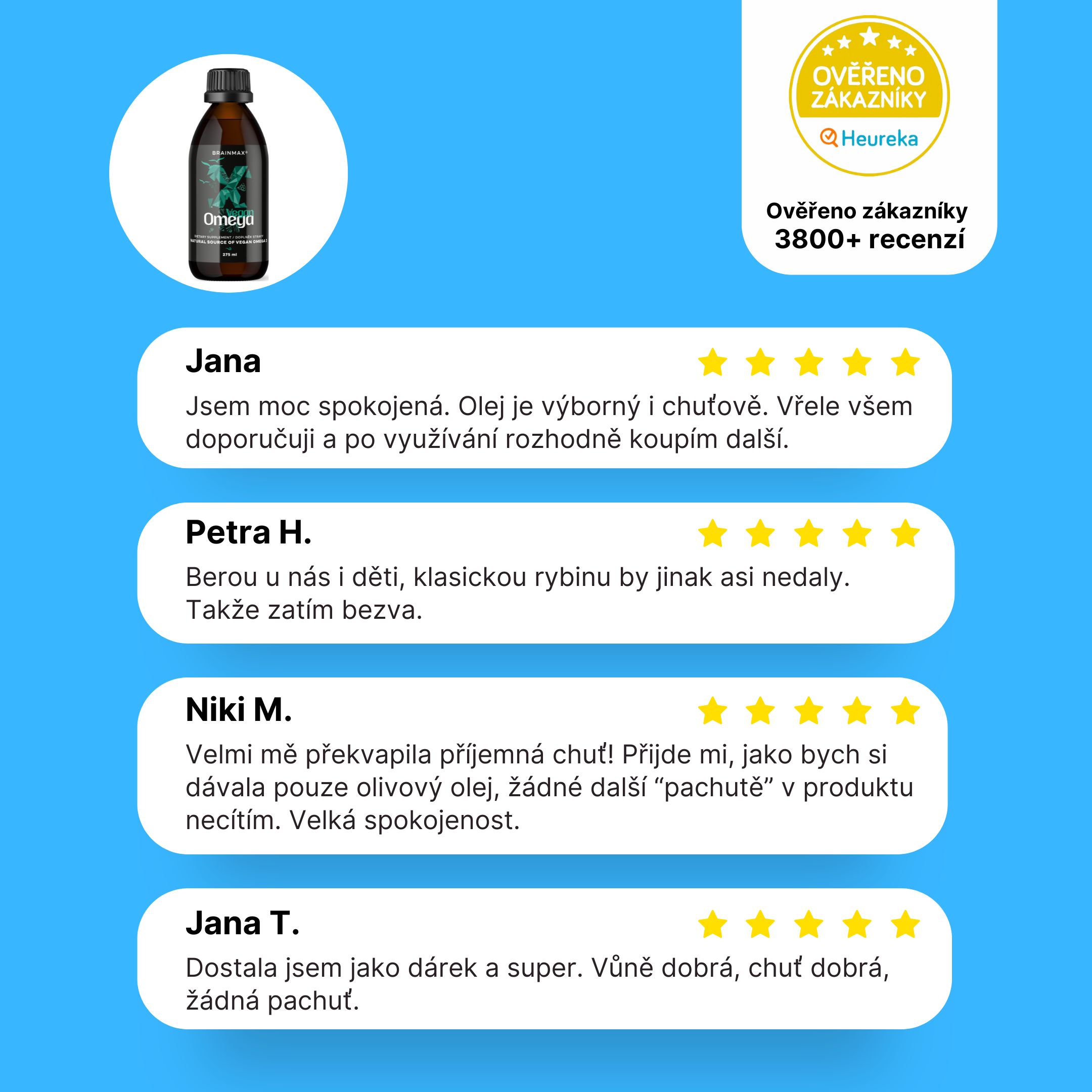 BrainMax Vegan Omega 3, 2850 mg DHA & EPA, 275 ml Obrázek
