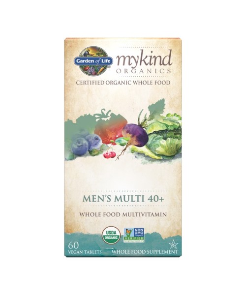 Garden of life Mykind Organics Men's Multi, multivitamín pro muže 40+, 60 rostlinných tablet