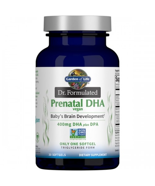 Levně Garden of life Dr. Formulated Vegan Prenatal DHA, omega 3 pro těhotné ženy, 30 kapslí