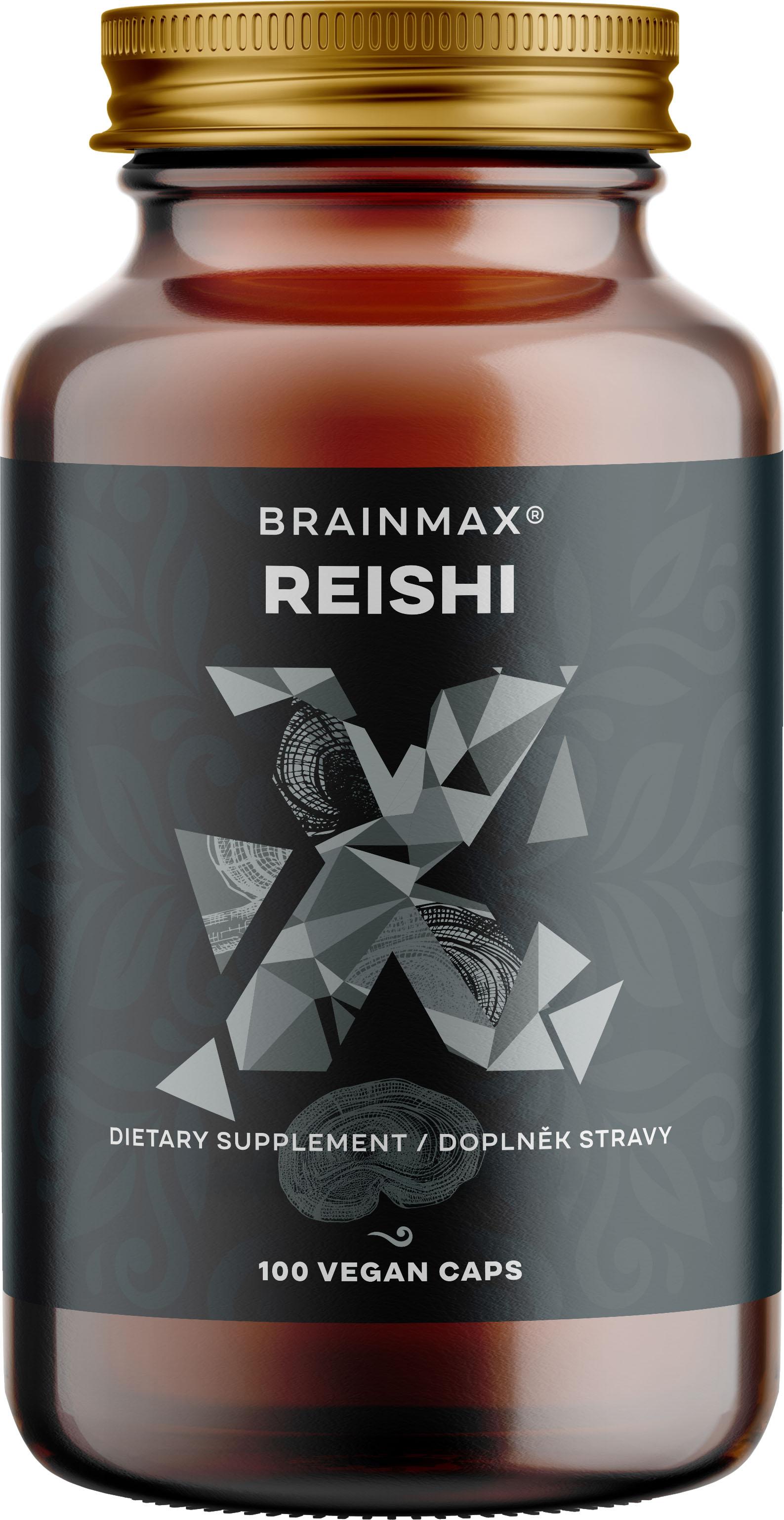 BrainMax Reishi extrakt, 50 % polysacharidů a 20 % beta-1,3/1,6 D-glukanů, 500 mg, 100 rostlinných kapslí