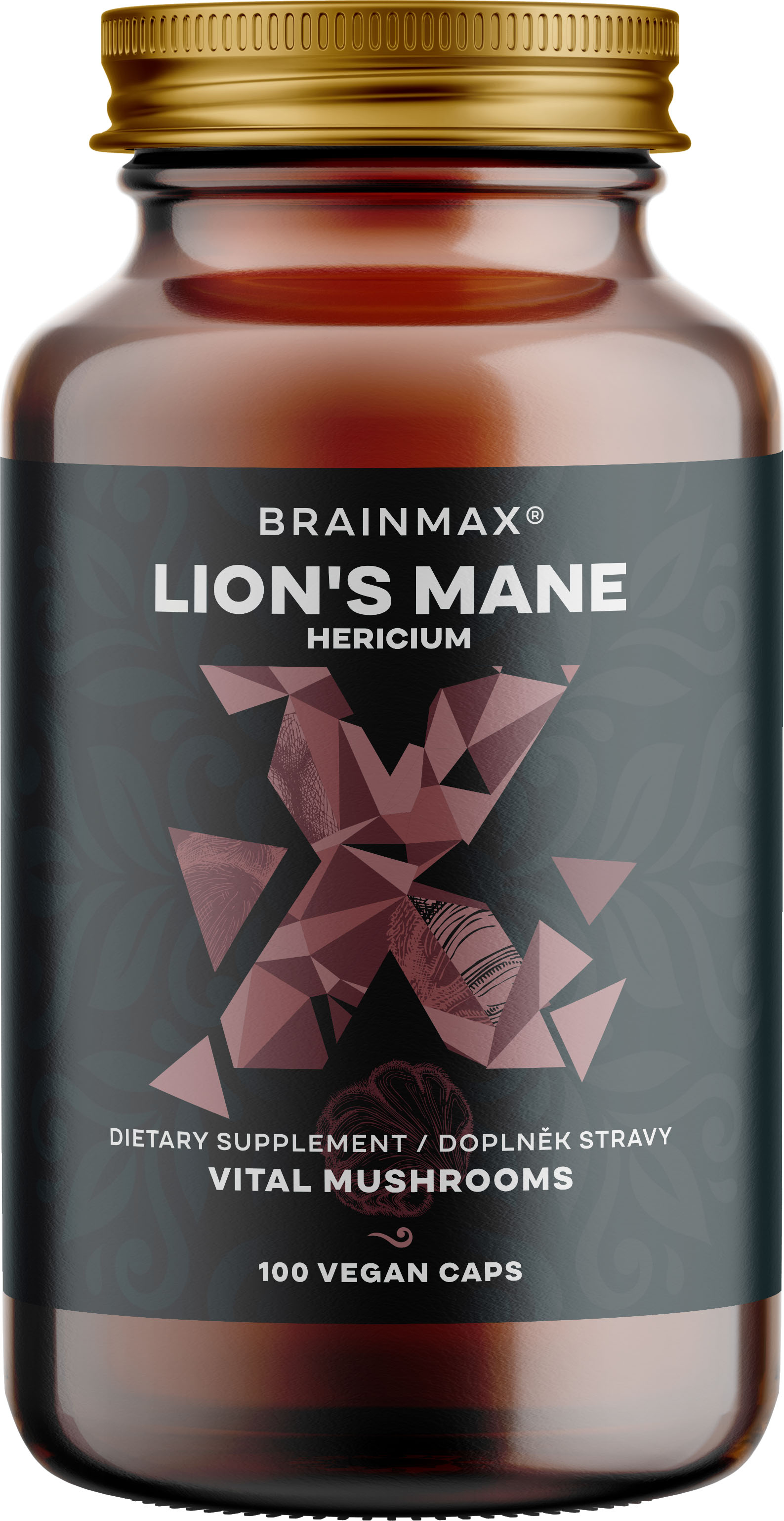 Levně BrainMax Lion's Mane (Hericium) extrakt, 50% polysacharidů a 20% glukanů (beta-1,3/1,6 D-glukanů), 500 mg, 100 rostlinných kapslí Extrakt z plodnice korálovce ježatého, doplněk stravy