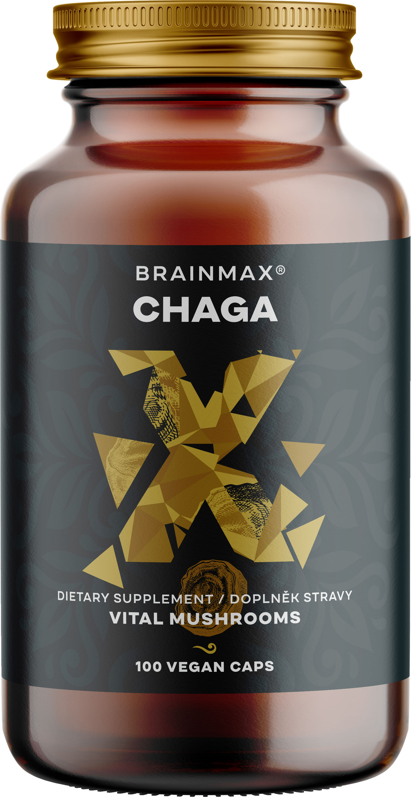 Levně BrainMax Chaga extrakt, 50 % polysacharidů a 20 % beta-1,3/1,6 D-glukanů, 500 mg, 100 rostlinných kapslí Extrakt z plodnice Chagy sibiřské, doplněk stravy