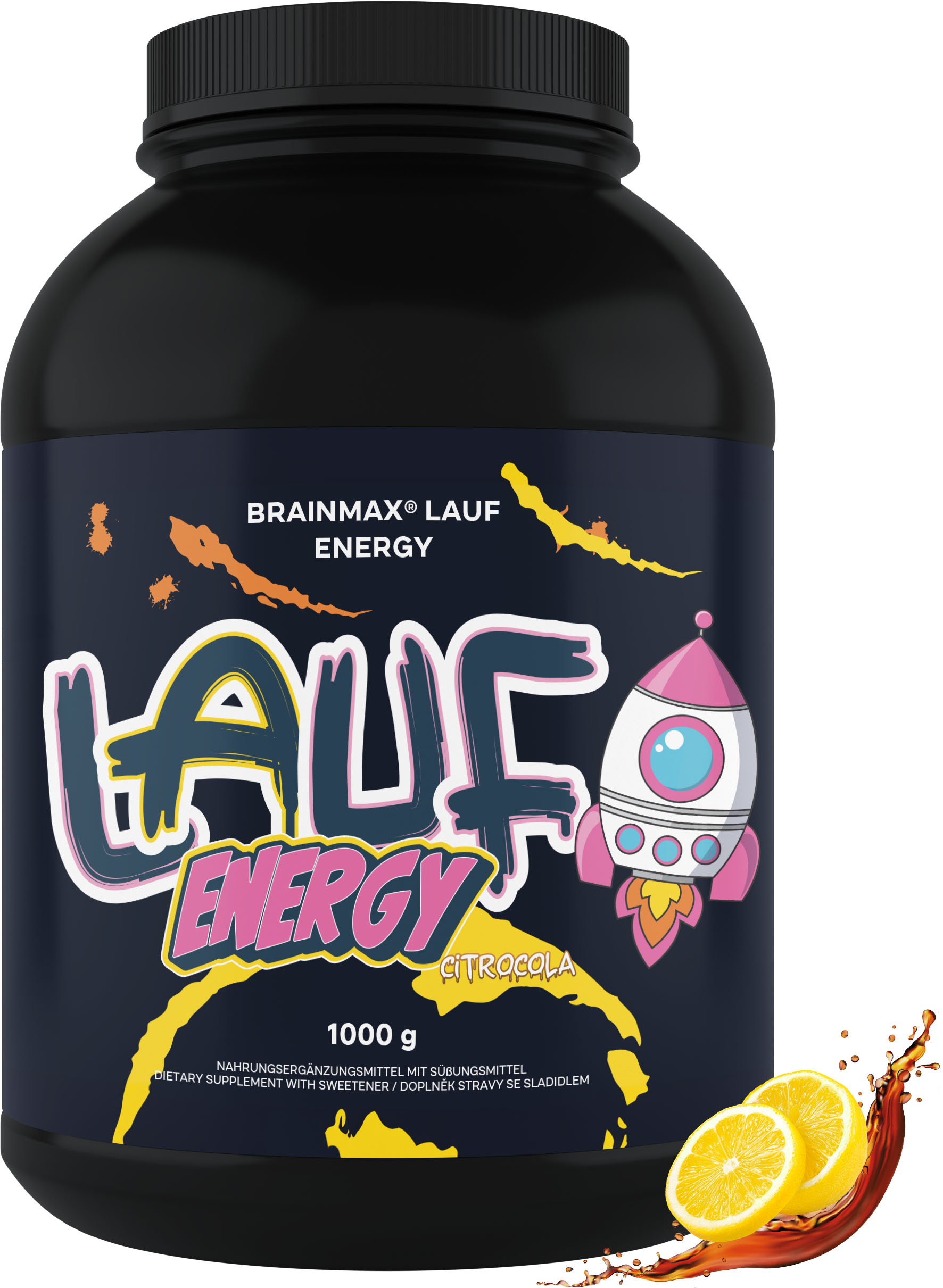 BrainMax LAUF Energy, Citrokola, 1000 g Cluster Dextrin® s citrulinem a elektrolyty, doplněk stravy