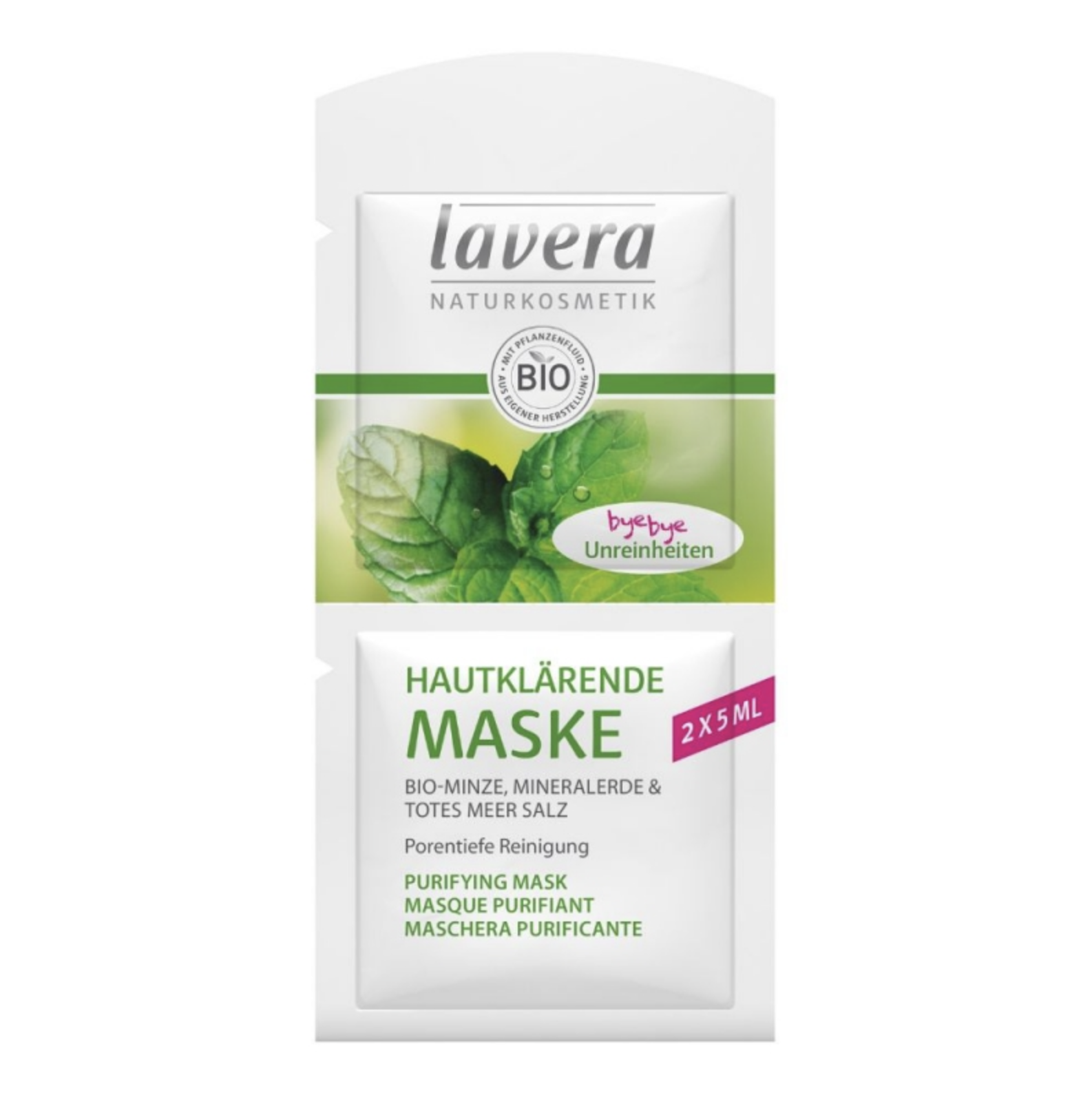 lavera Hloubková čistící maska Bio Máta 2x5 ml Obrázek