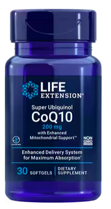 Levně Life Extension Super Ubiquinol CoQ10 with Enhanced Mitochondrial Support, koenzym Q10, 200 mg, 30 kapslí Podpora srdce, zdaví mitochondrií a produkce energie