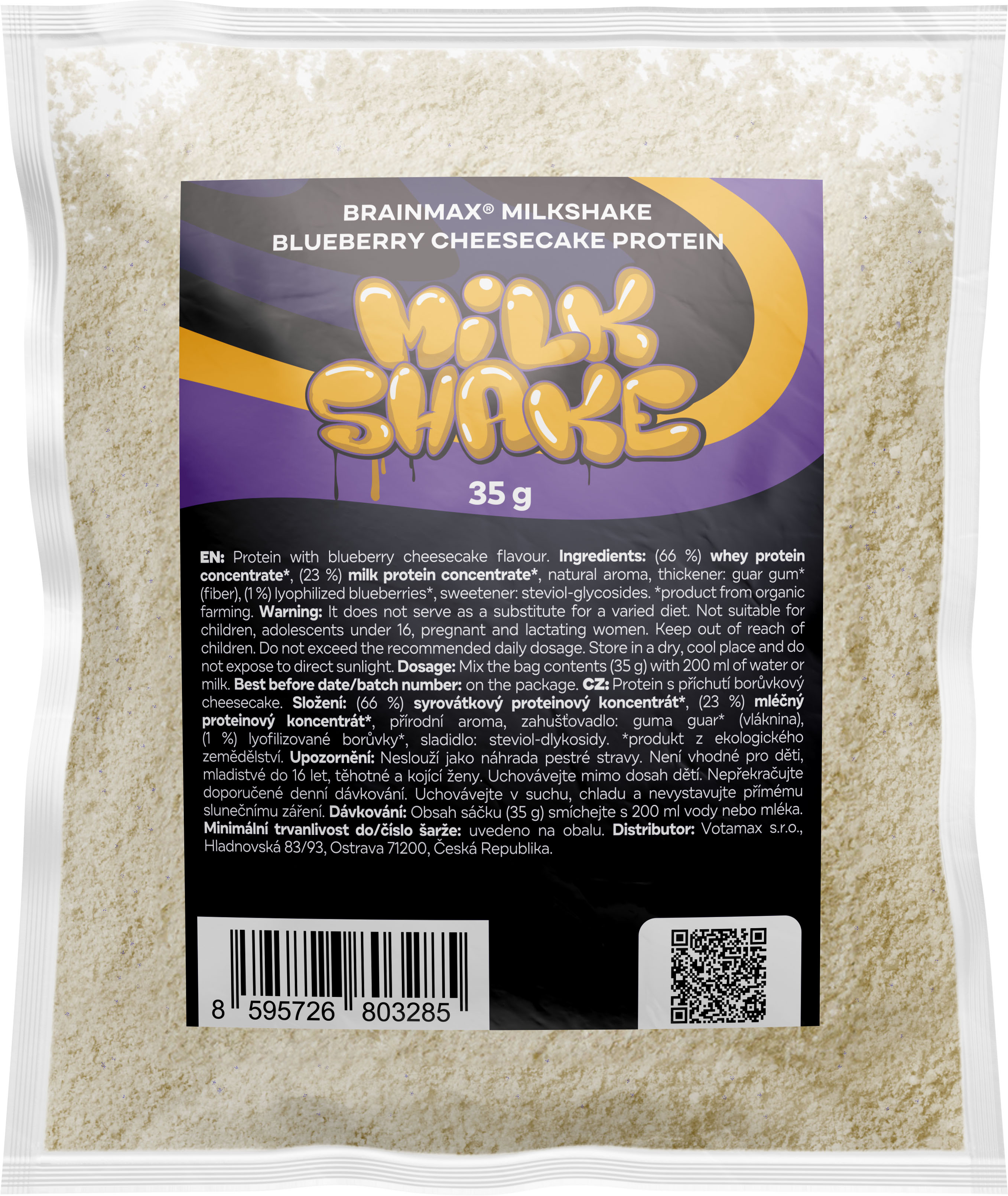 BrainMax Milkshake Protein, 35 g Příchuť: Vanilka Obrázek