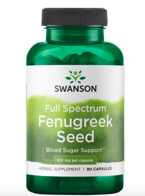 Levně Swanson Fenugreek Seed, Pískavice řecké seno, 610 mg, 90 kapslí