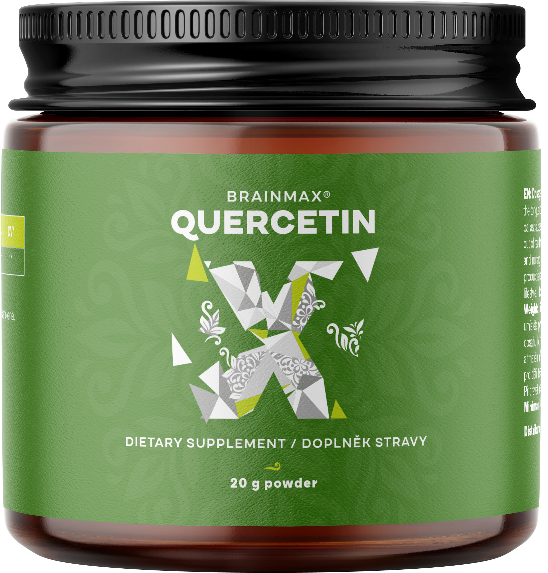BrainMax Quercetin powder, kvercetin prášek, 20 g Kvercetin extrahovaný z rostliny Sophora japonica s maximální koncentrací 96%