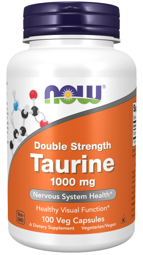 Now® Foods NOW Taurine (Taurin) 1000 mg, 100 rostlinných kapslí
