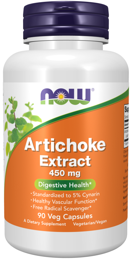 Now® Foods NOW Artichoke (Extrakt z Artyčoku), 450 mg, 90 rostlinných kapslí