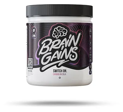 Brain Gains Switch on, (podpora mozku)  225 g, příchuť Cola
