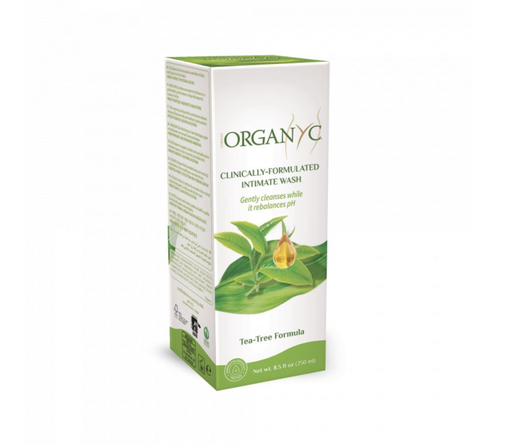 Levně Organyc - Sprchový gel pro citlivou pokožku a intimní hygienu s tea tree, BIO 250 ml