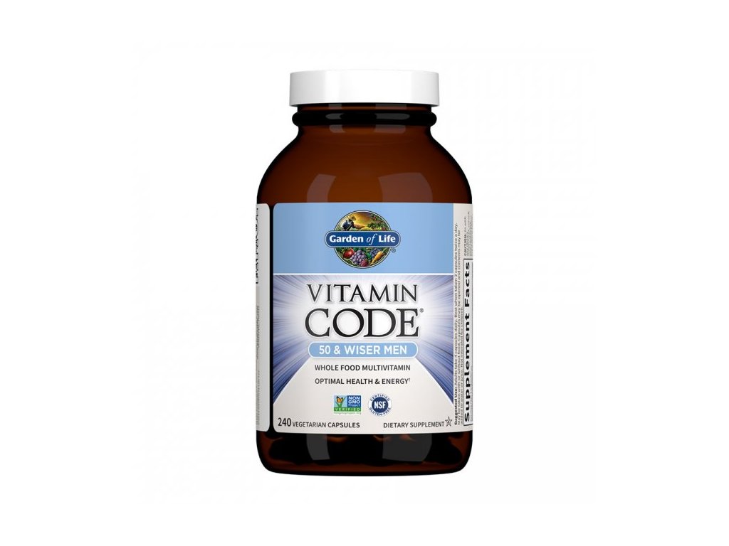 Levně Garden of life Vitamin Code Men 50, multivitamín pro muže po padesátce, 240 kapslí