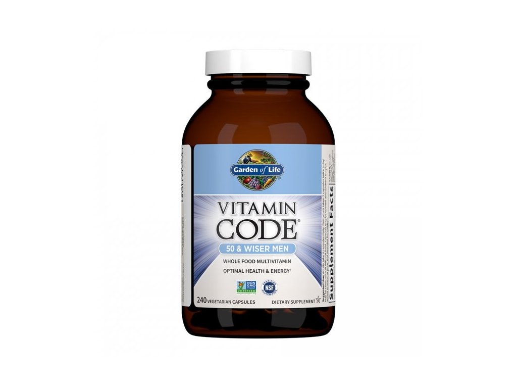 Garden of life Vitamin Code Men 50, multivitamín pro muže po padesátce, 240 kapslí