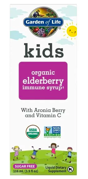 Levně Garden of Life Kids Organic Elderberry Immune Syrup, sirup z černého bezu pro podporu imunity, 116 ml