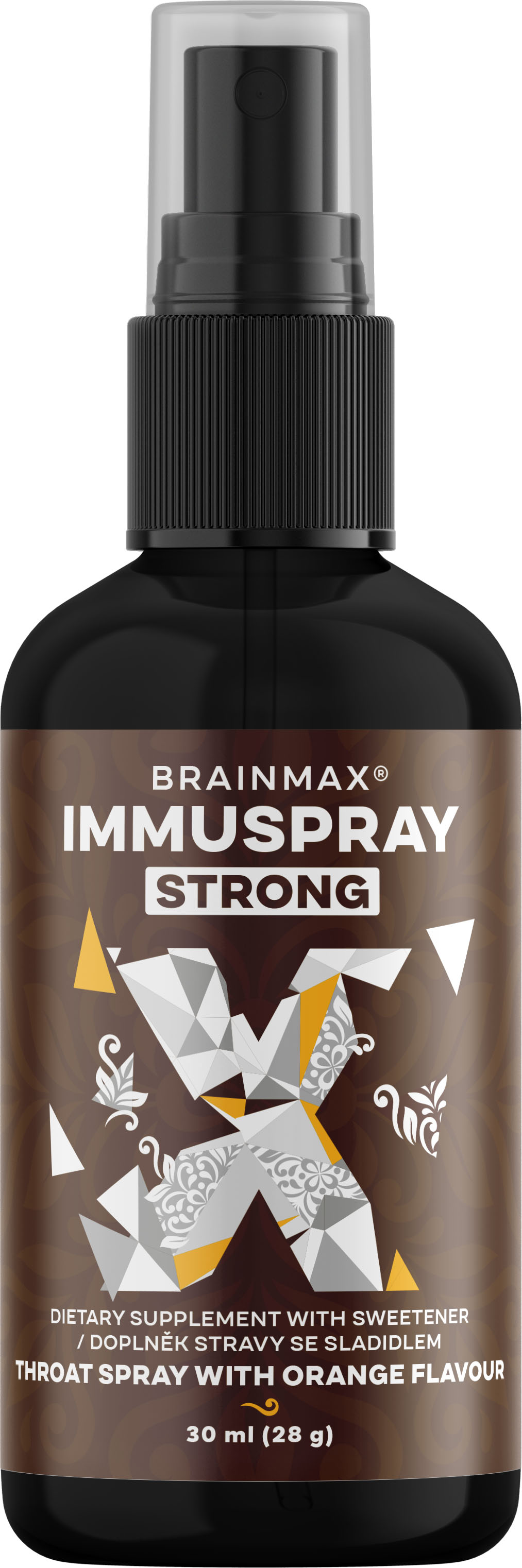 BrainMax ImmuSpray, STRONG, sprej pro podporu imunitního systému, 30 ml Přírodní extrémně silný sprey do krku pro dezinfekci a podporu imunity, 113 dávek, doplněk stravy