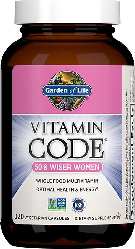 Garden of Life Vitamin Code 50 Wiser Women (multivitamín pro ženy nad 50 let), 120 rostlinných kapslí Obrázek