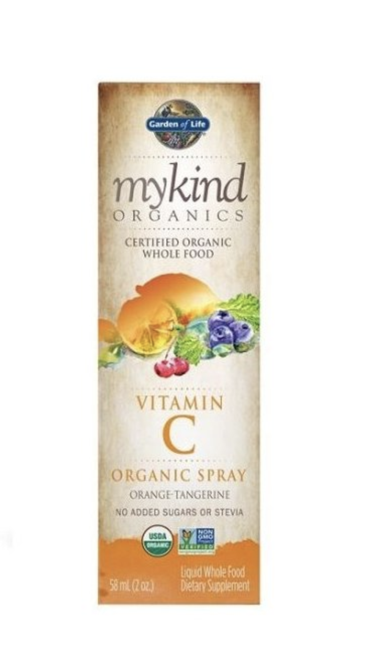 Levně Garden of life Mykind Organics Vitamin C Organic spray, Vitamín C ve spreji, pomeranč a mandarinka, 58 ml