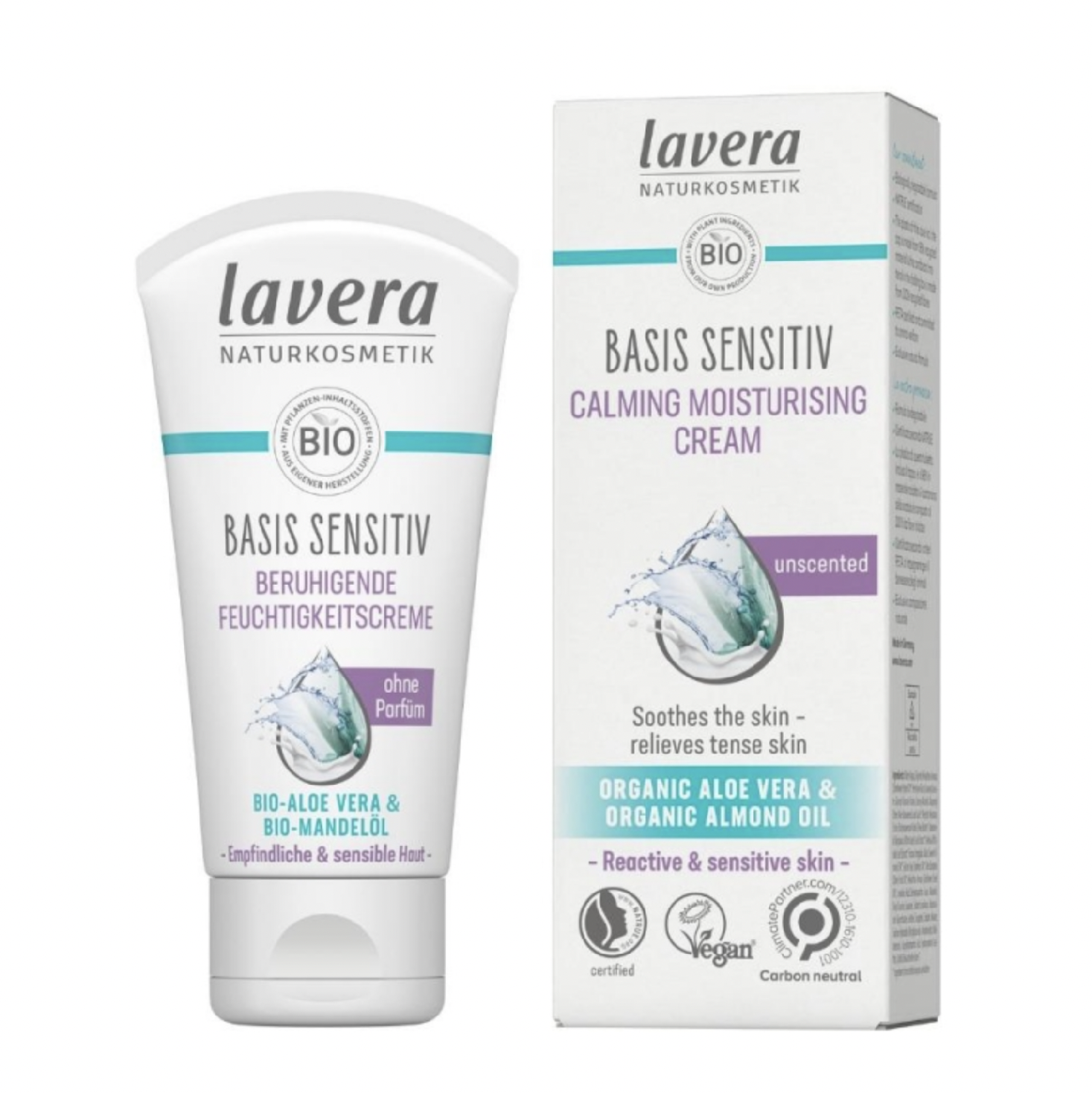 Levně Lavera - Basis Sensitiv, Zklidňující hydratační krém bez parfemace, 50 ml