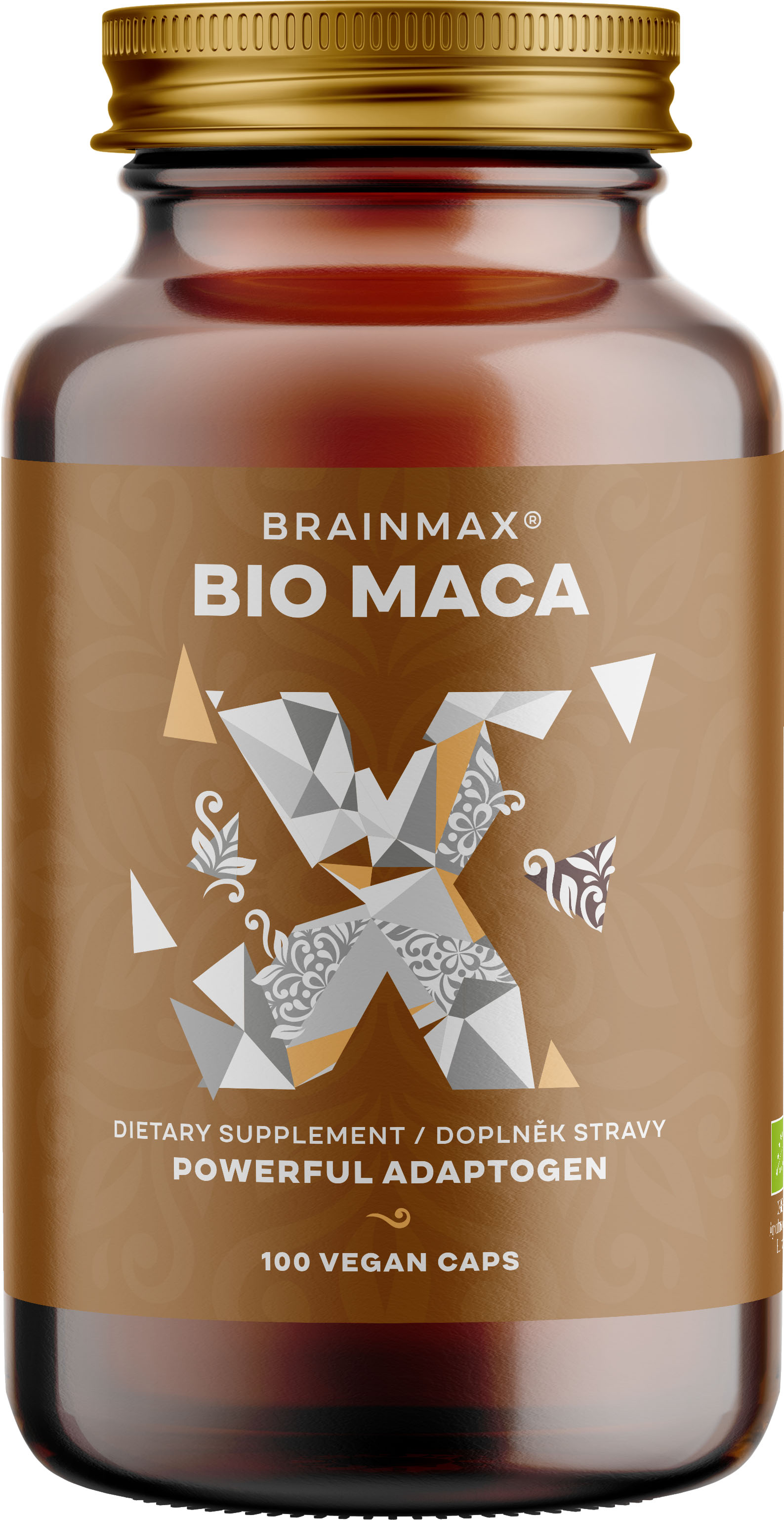 Levně BrainMax BIO Maca, 740 mg, 100 rostlinných kapslí *CZ-BIO-001 certifikát / Zvládněte lépe stres, mějte více energie a podpořte své reprodukční zdraví!