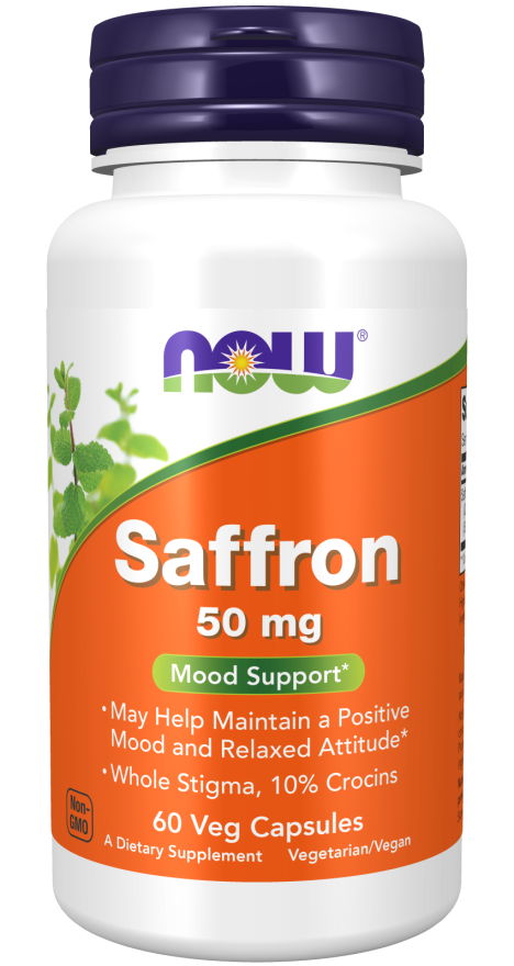 Levně Now® Foods NOW Saffron, šafrán, 50 mg, 60 rostlinných kapslí