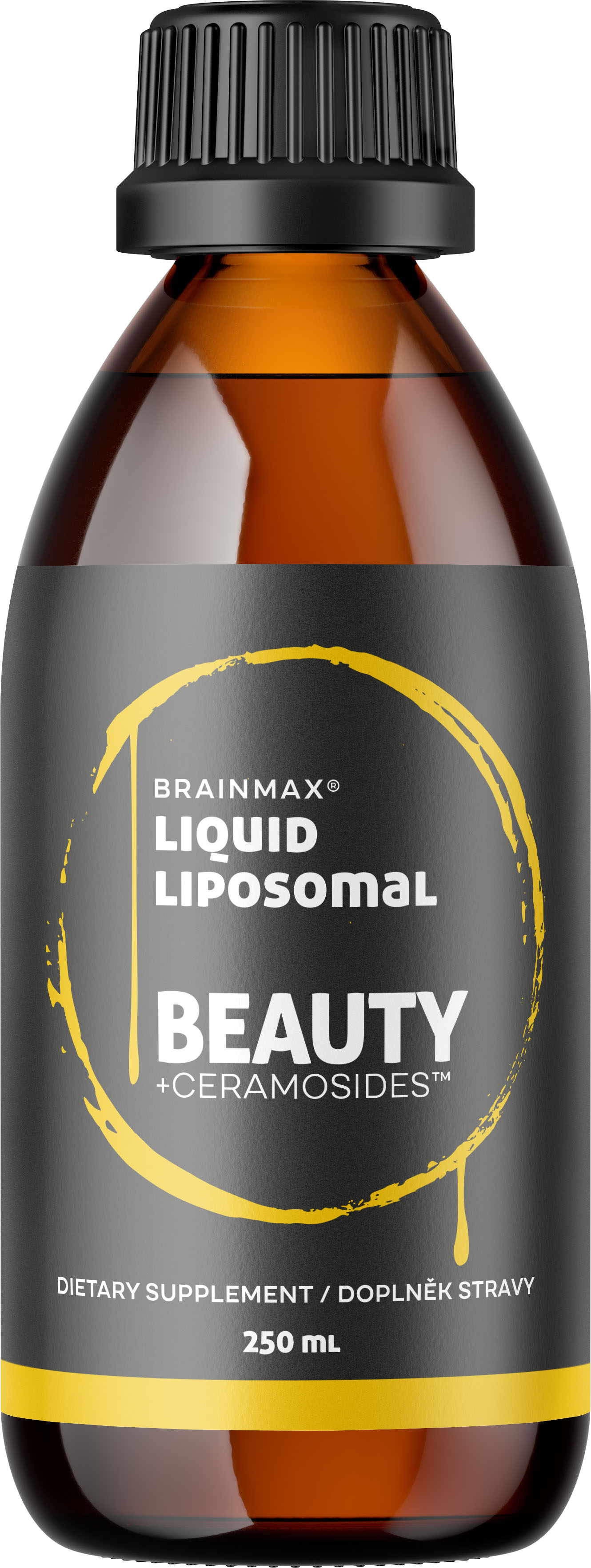 BrainMax Lipozomální komplex pro krásnou pleť, CERAMOSIDES™, 250 ml BrainMax Liposomal Beauty - Patentovaný komplex ceramidů pro pevnější pokožku a pleť, 25 dávek, doplněk stravy