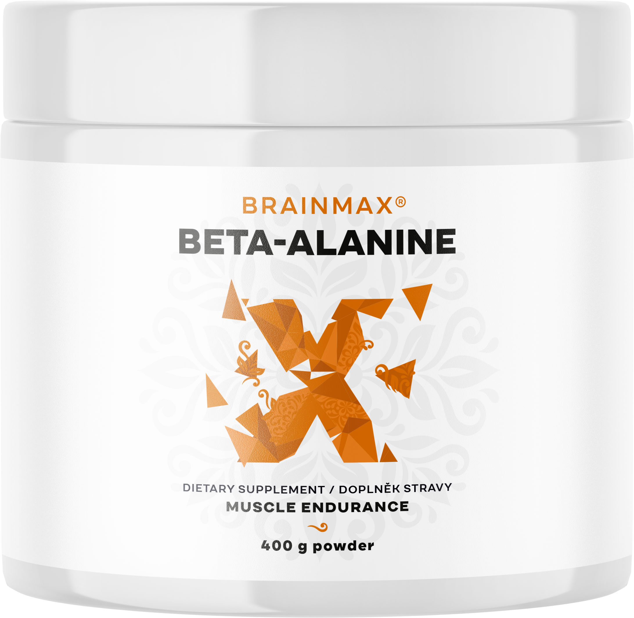 BrainMax Beta-alanine, Beta alanin, 400 g Aminokyselina pro vyšší výkon, oddálení únavy, lepší vytrvalost a podporu regenerace, 266 dávek, doplněk stravy