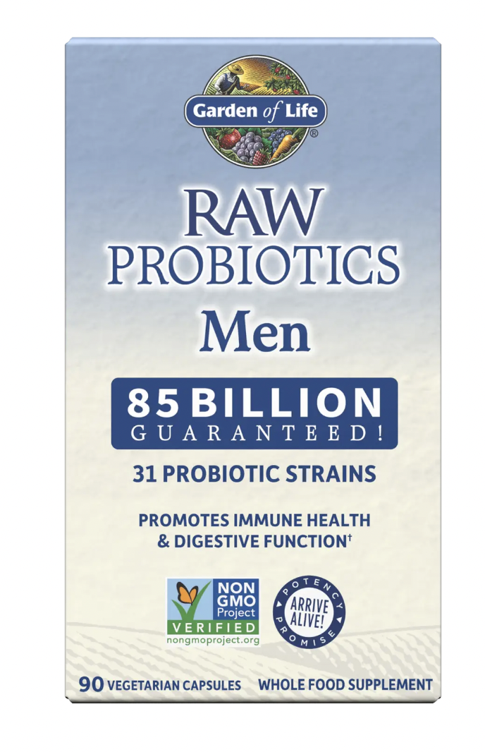 Garden of Life Raw Probiotics Men, probiotika pro muže, 85 miliard, 31 probiotických kmenů, 90 kapslí