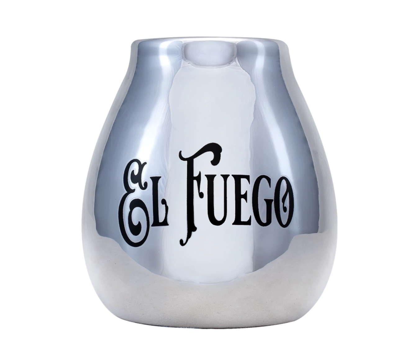 Levně Yaguar Keramická kalabása s logem El Fuego (stříbrná) 350 ml