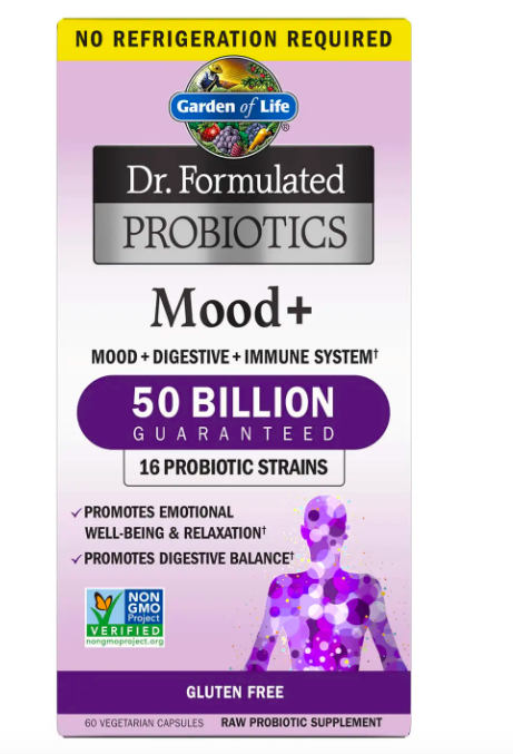 Garden of life Dr. Formulated Probiotics Mood+, probiotika, 50 miliard, 60 rostlinných kapslí