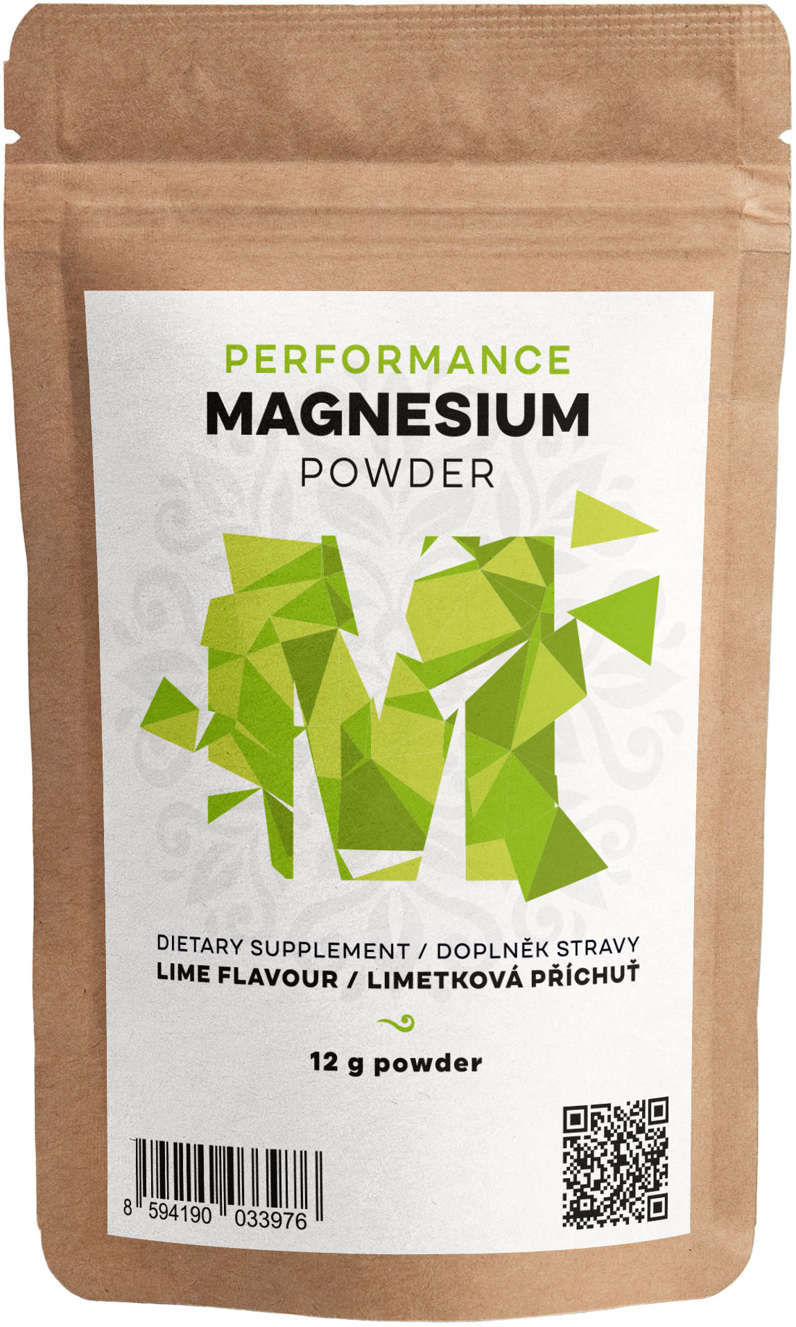 BrainMax® Performance Magnesium® Powder, hořčík bisglycinát v prášku, 12 g, VZOREK Příchuť: Limetka Organický hořčík německé kvality MagChel®, 375 mg elementárního hořčíku v jedné dávce = 100% DDD! Doplněk stravy